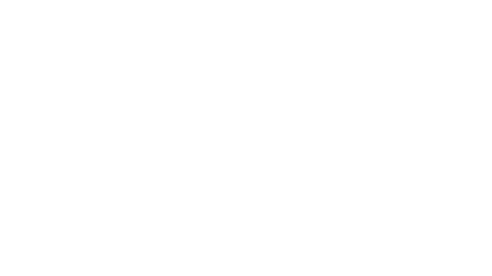 Weißer Graffiti-Text mit der Aufschrift "Hafen Rollers" und einer kleinen Krone über dem Wort "Hafen" vor einem hellgrauen Hintergrund. Der Text hat einen leicht tropfenden Farbeffekt.