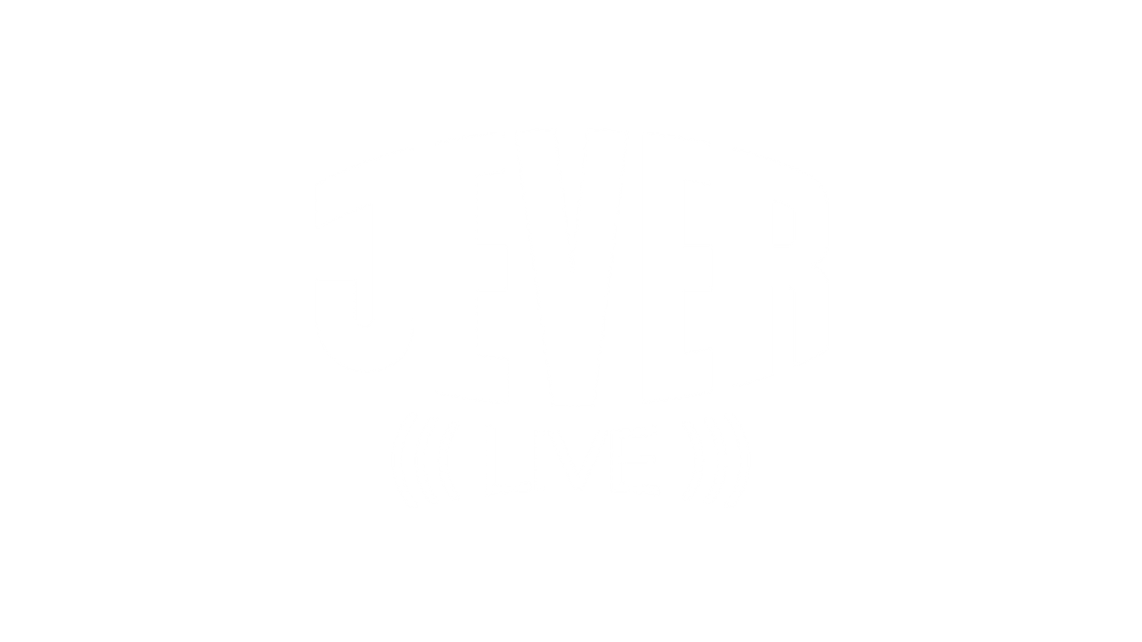 Weißer Hintergrund mit dem Wort JEVER in fetten Großbuchstaben. Darunter steht in kleineren Buchstaben das Wort LIVE, umgeben von geschwungenen Linien, die an Schallwellen erinnern.