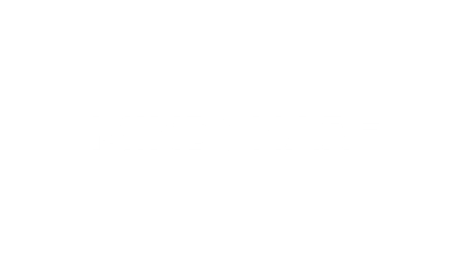 In der Mitte des Bildes steht in weißen Großbuchstaben das Wort MINDSHARE vor einem schlichten hellgrauen Hintergrund.