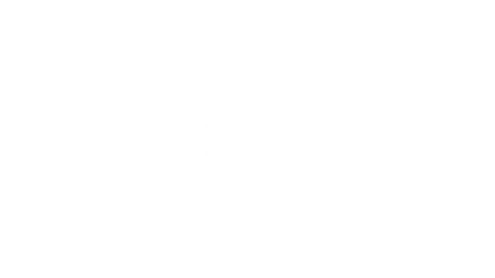 Weißes Logo des Sportmedienunternehmens OneFootball auf hellgrauem Hintergrund, mit einer stilisierten Zahl 1, gefolgt von dem Wort ONEFOOTBALL in Großbuchstaben.