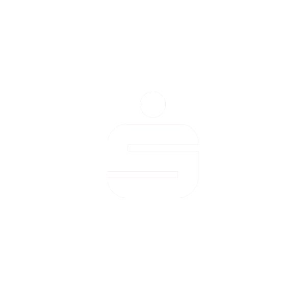 Ein minimalistisches, weißes Logo auf hellgrauem Hintergrund, bestehend aus einem abgerundeten Rechteck mit einer horizontalen Linie im Inneren und einem kleinen Kreis darüber.