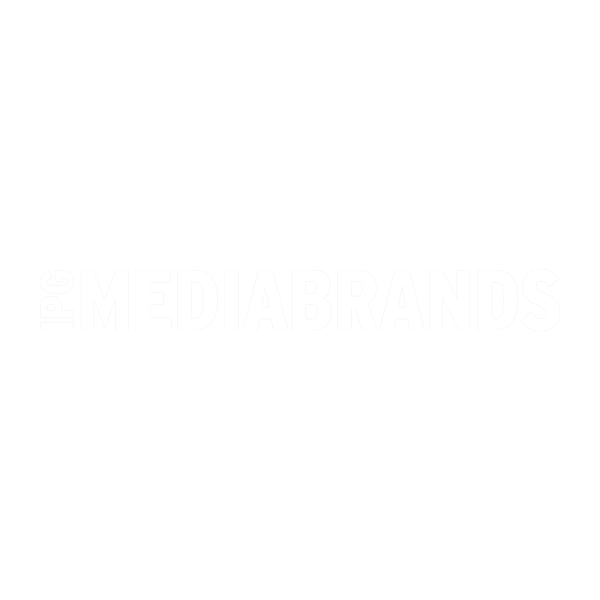 Weißer Hintergrund mit dem Schriftzug IPG MEDIABRANDS in großen, fetten, weißen Großbuchstaben in der Mitte. Das Logo ist einfach und enthält keine zusätzlichen Grafiken oder Farben.